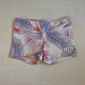 FLEO Women's Tropical Print Shorts - Purple and Pink